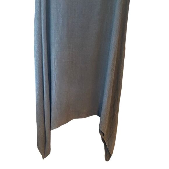 E. Laine Designs Sz L Gray Lagenlook Flowy Linen Semi-Sheer Dress Swim Cover - Picture 4 of 5